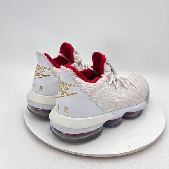 Nike LeBron James 16 Low Men Size 7.5 CI2668-100 Draft Night White Ice Gold Shoe - Picture 5 of 14